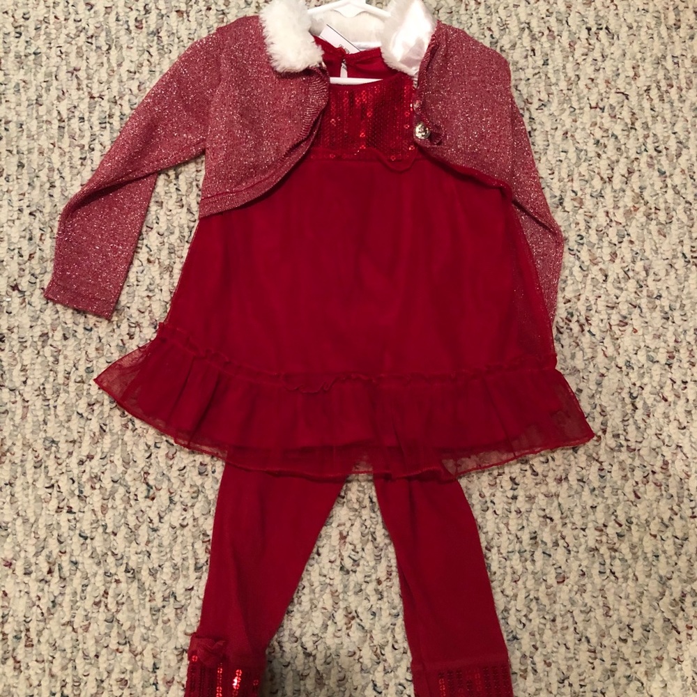 Three piece girl holiday outfit
